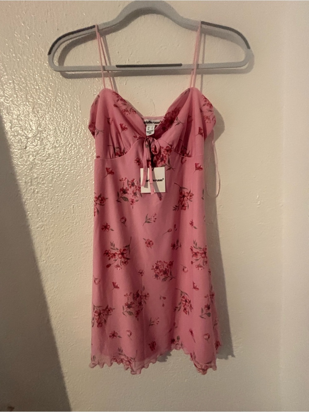 Pink Floral Mesh Dress